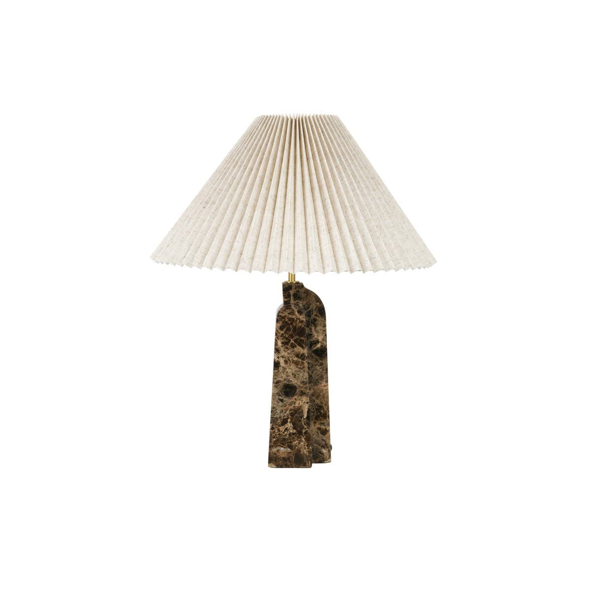 Made By Mayfair Cassini 1 Light Table Lamp in Brown Marble with Natural Linen Shade-img-1