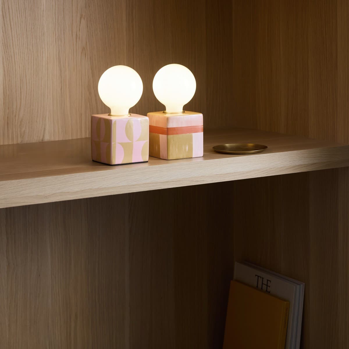 Tessa 1 Light Ceramic Table Lamp in Orange