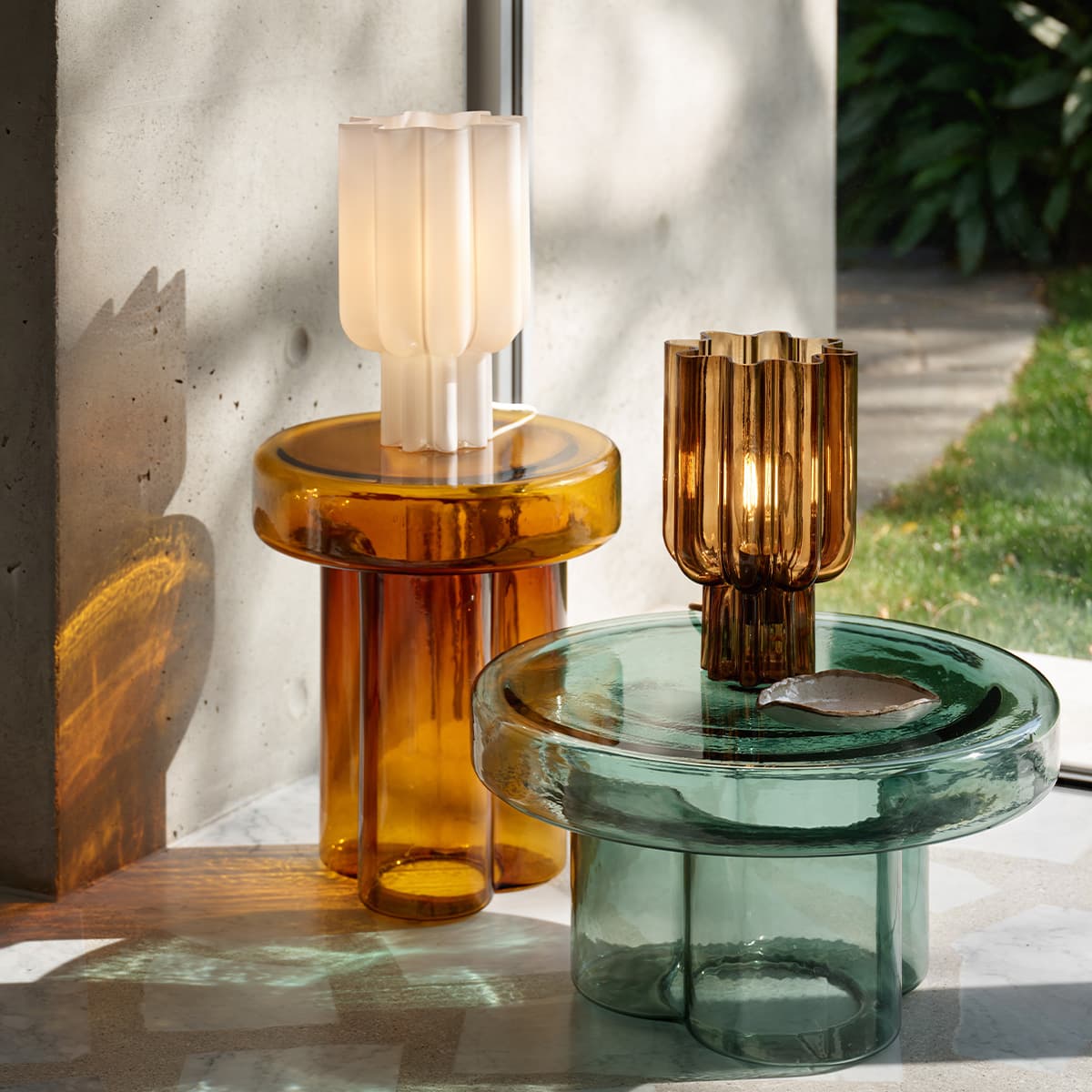 Floris Glass Table Lamp in Sepia-img-2