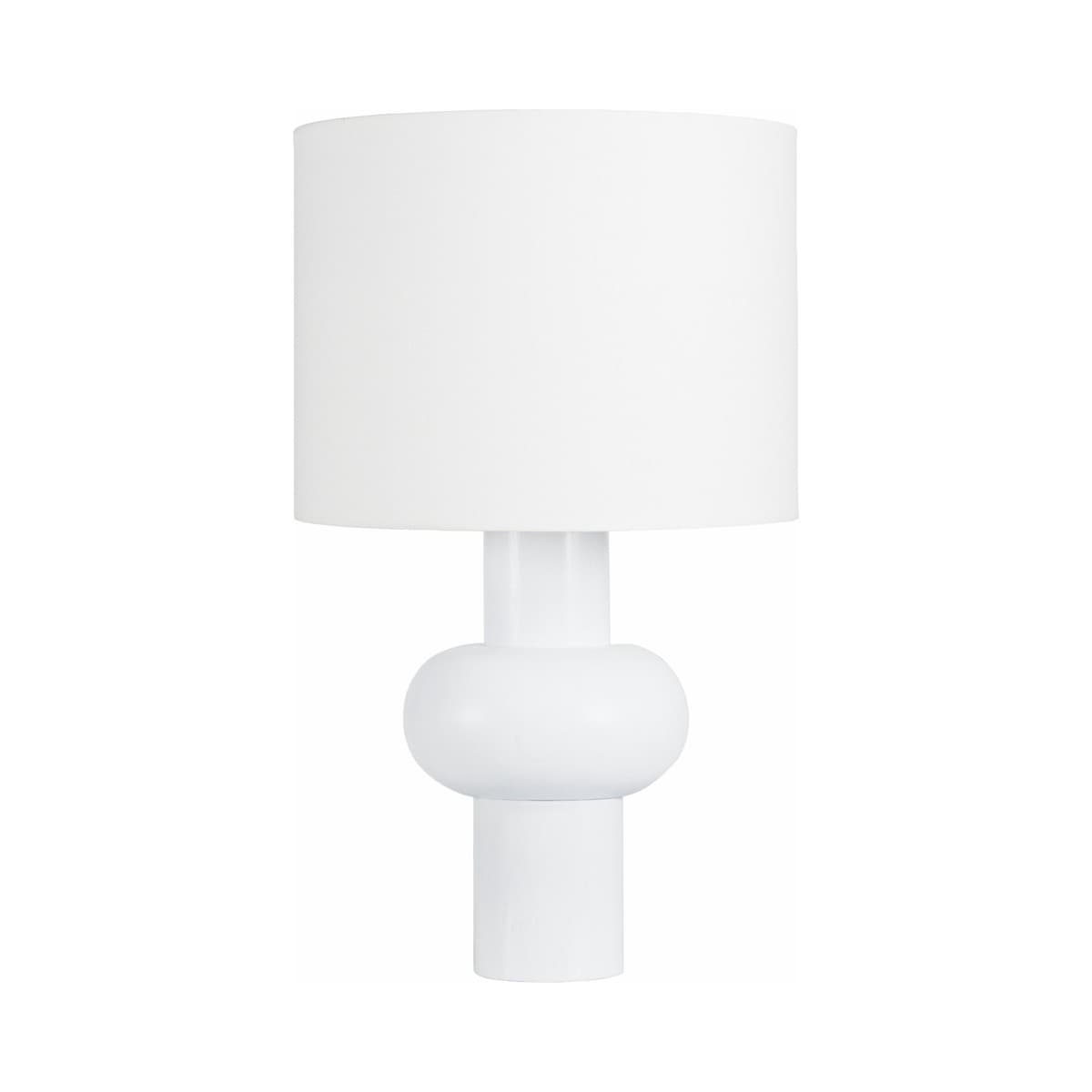 Orson 1 Light Table Lamp in White Wood with White Linen Shade-img-1