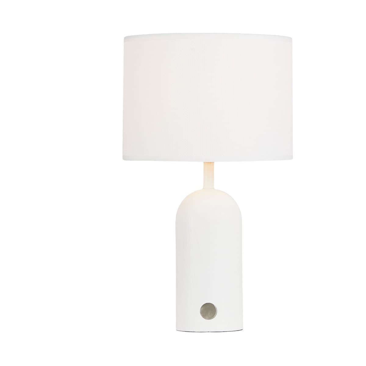 Hazel 1 Light Table Lamp in White Wood with White Linen Shade-img-2