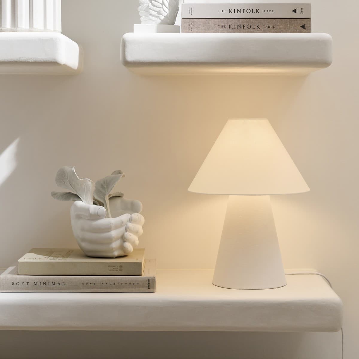 Atila 1 Light Table Lamp in Ivory, 2 Pack
