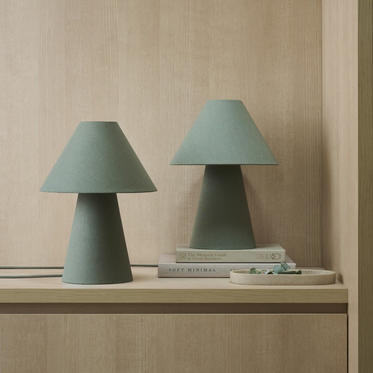 Atila 1 Light Table Lamp in Sage, 2 Pack