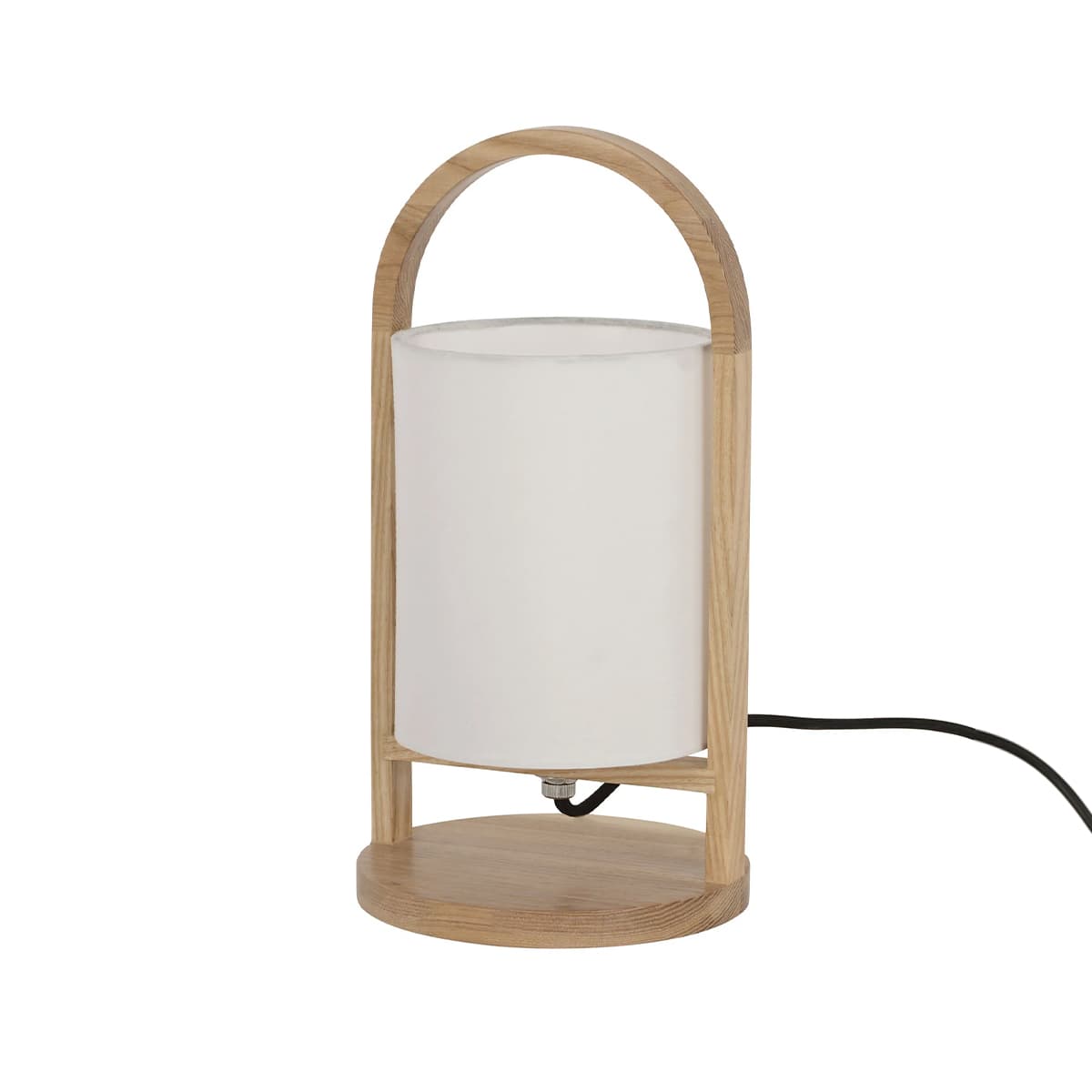 Rikke 1 Light Round Table Lamp in Ash wood-img-1