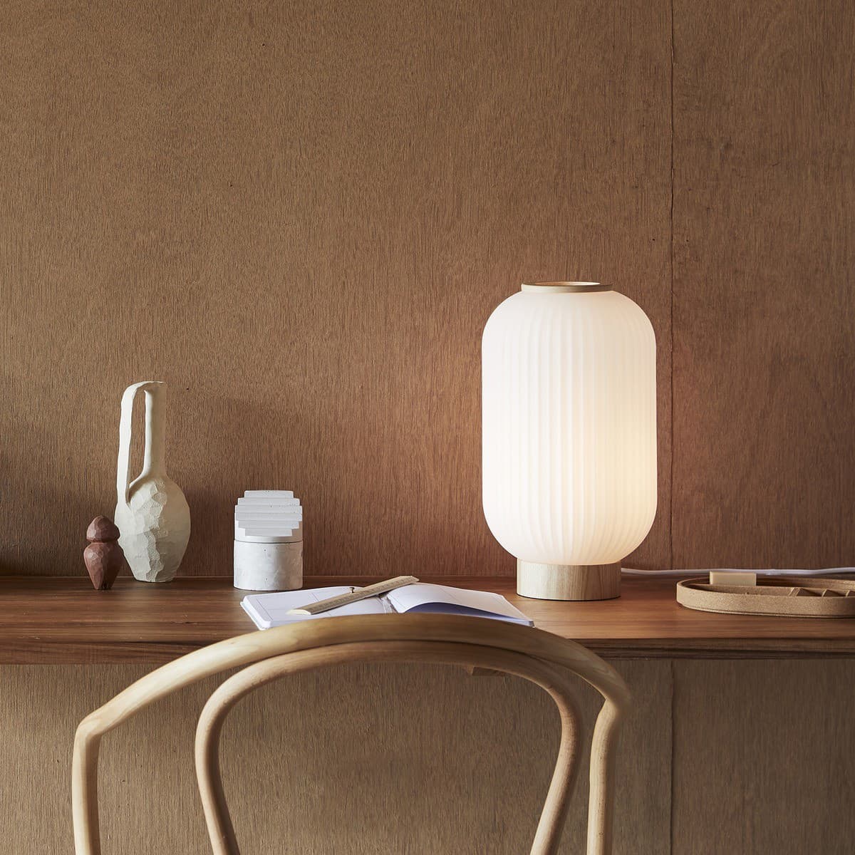 Mele 1 Light Tall Table Lamp in Ash/Frost-img-2