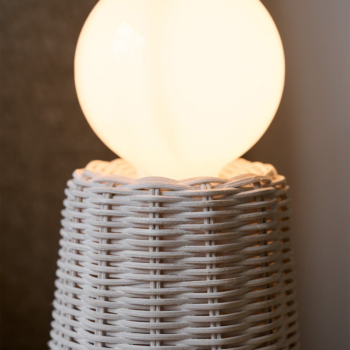 Maison 1 Light Table Lamp in White Rattan