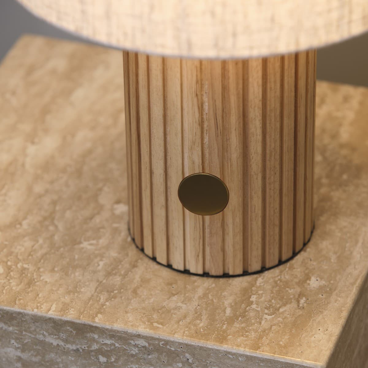 Eton 1 Light Table Lamp in Oak with Brass and Natural Linen Shade-img-3
