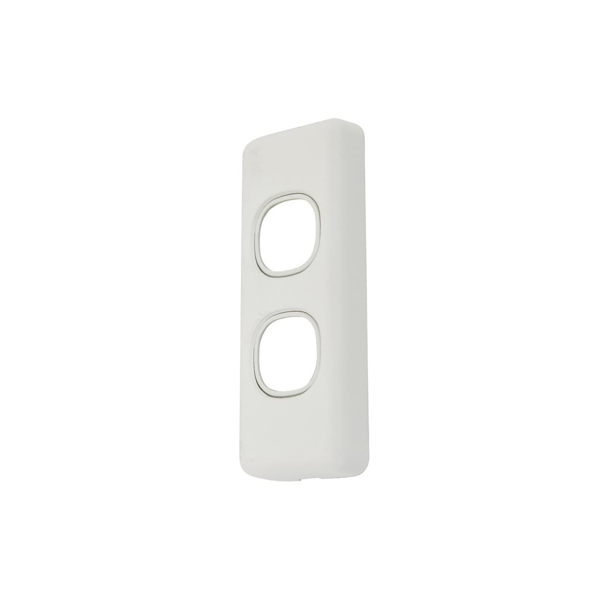 Lucci Power Gravity Architrave 2 Gang Plate Only in Matte White