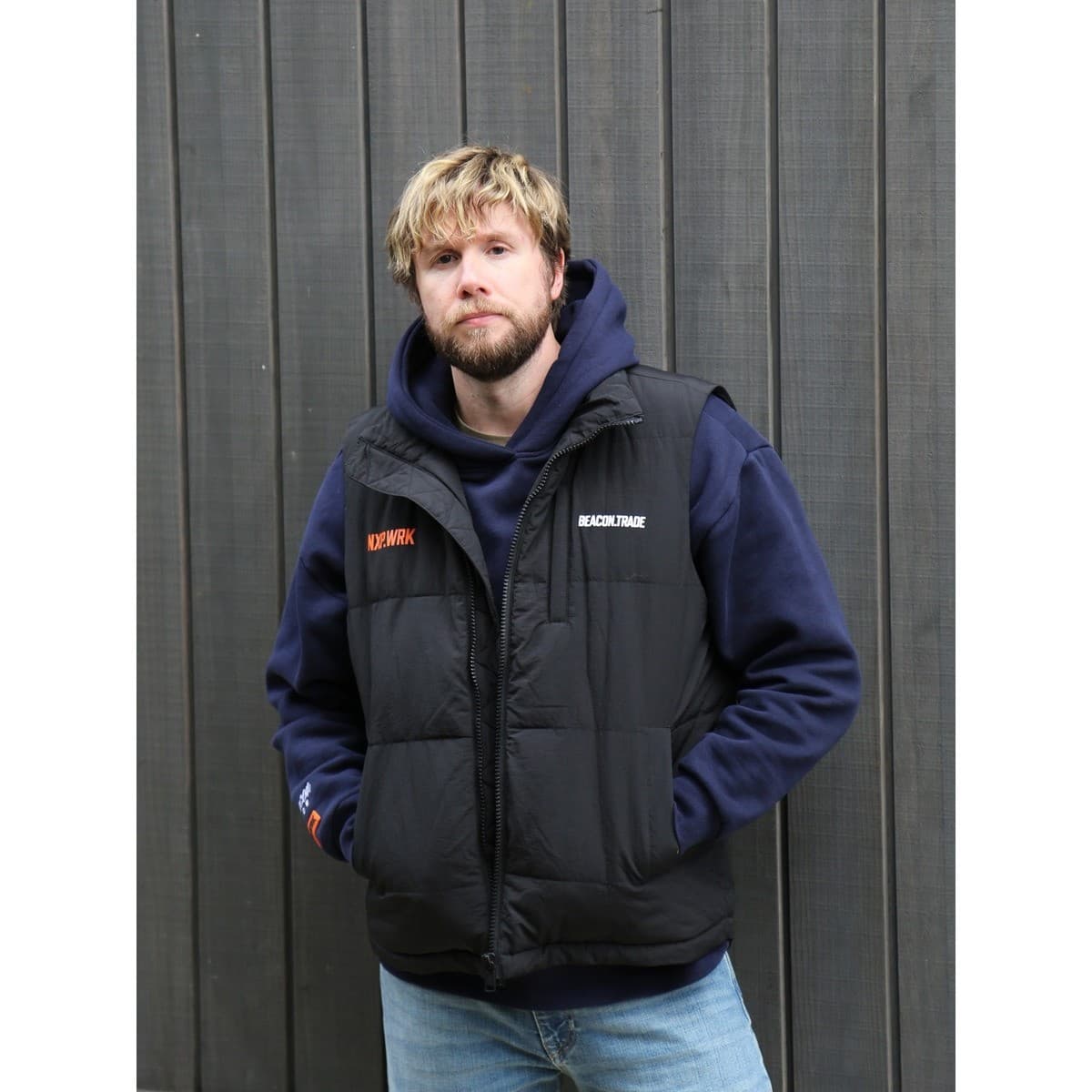 Beacon Trade x NXP Workwear Large Puffer Vest in Black-img-3