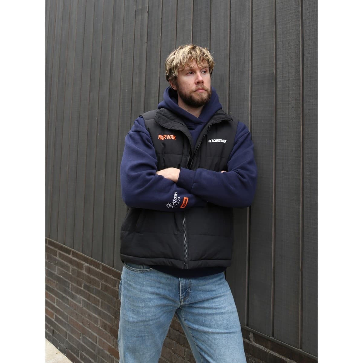 Beacon Trade x NXP Workwear Large Puffer Vest in Black-img-4