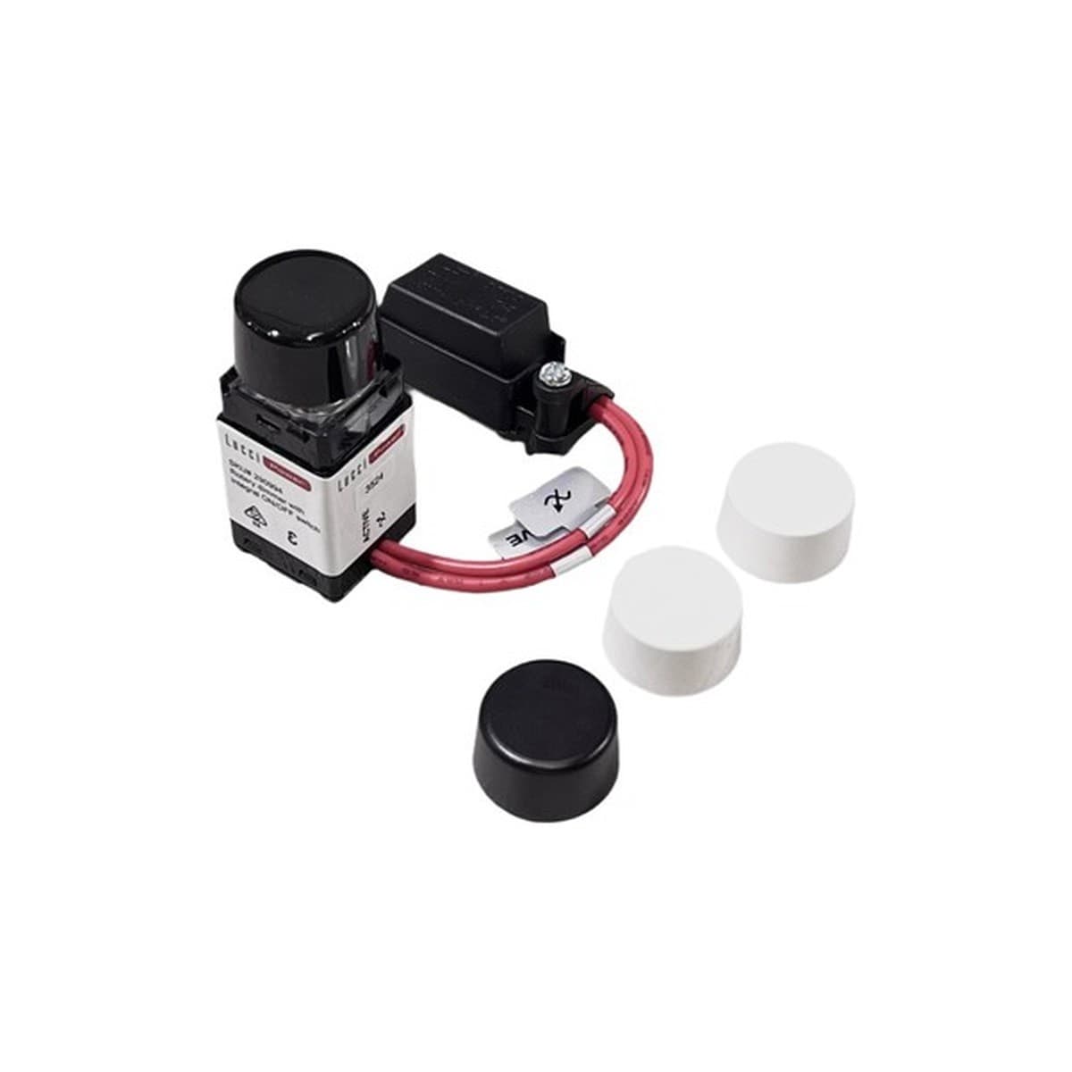Lucci Power 200W LED Electrical Rotary Dimmer with Push On/Off with Black and White Dials