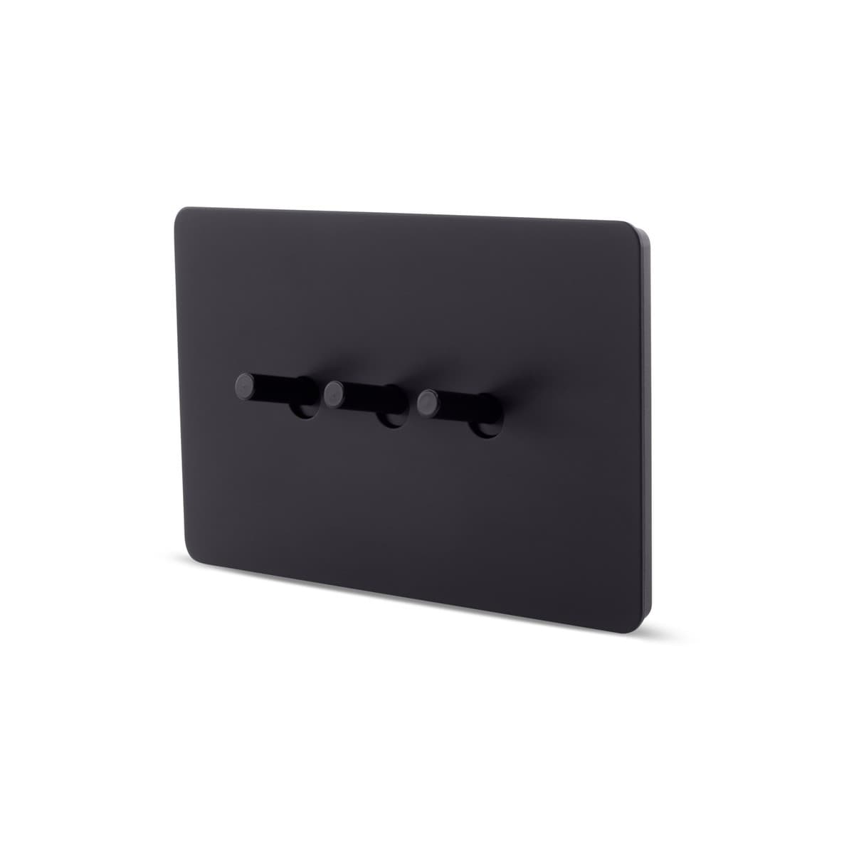 MFL Forge Modern 3 Gang Grid Plate Only in Black