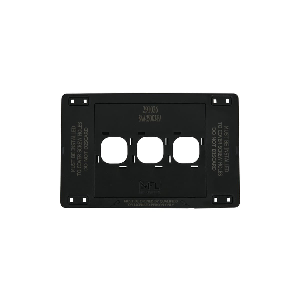 MFL Forge Modern 3 Gang Grid Plate Only in Black