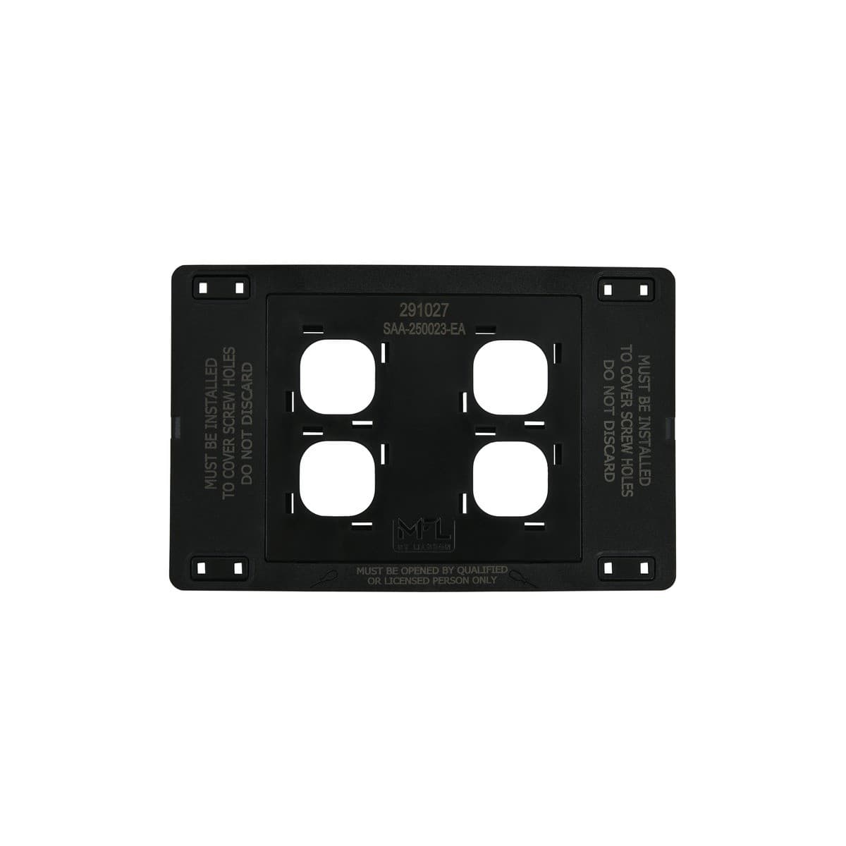 MFL Forge Modern 4 Gang Grid Plate Only in Black
