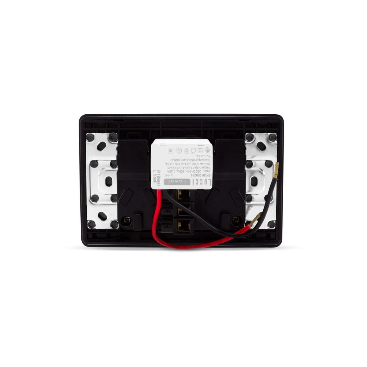 MFL Forge Modern Twin GPO with Extra Switch in Black-img-3