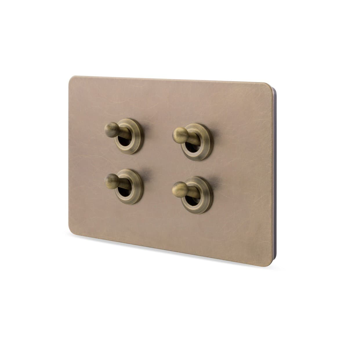 MFL Forge Heritage 4 Gang Grid Plate Only in Antique Brass