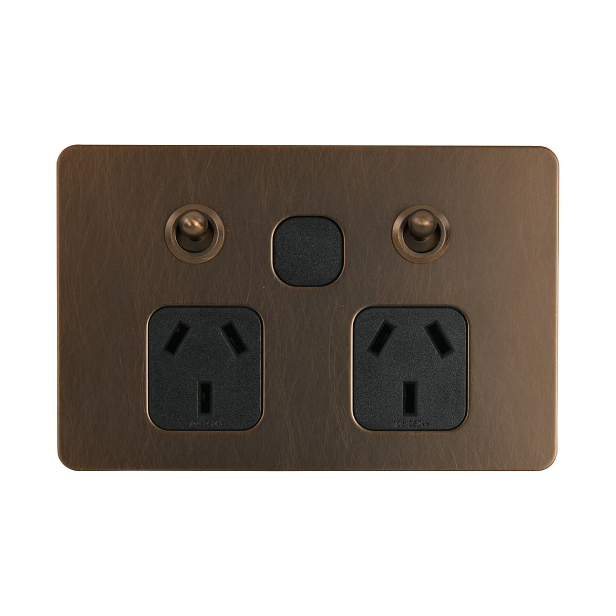 MFL Forge Heritage Twin GPO with Extra Switch in Bronze
