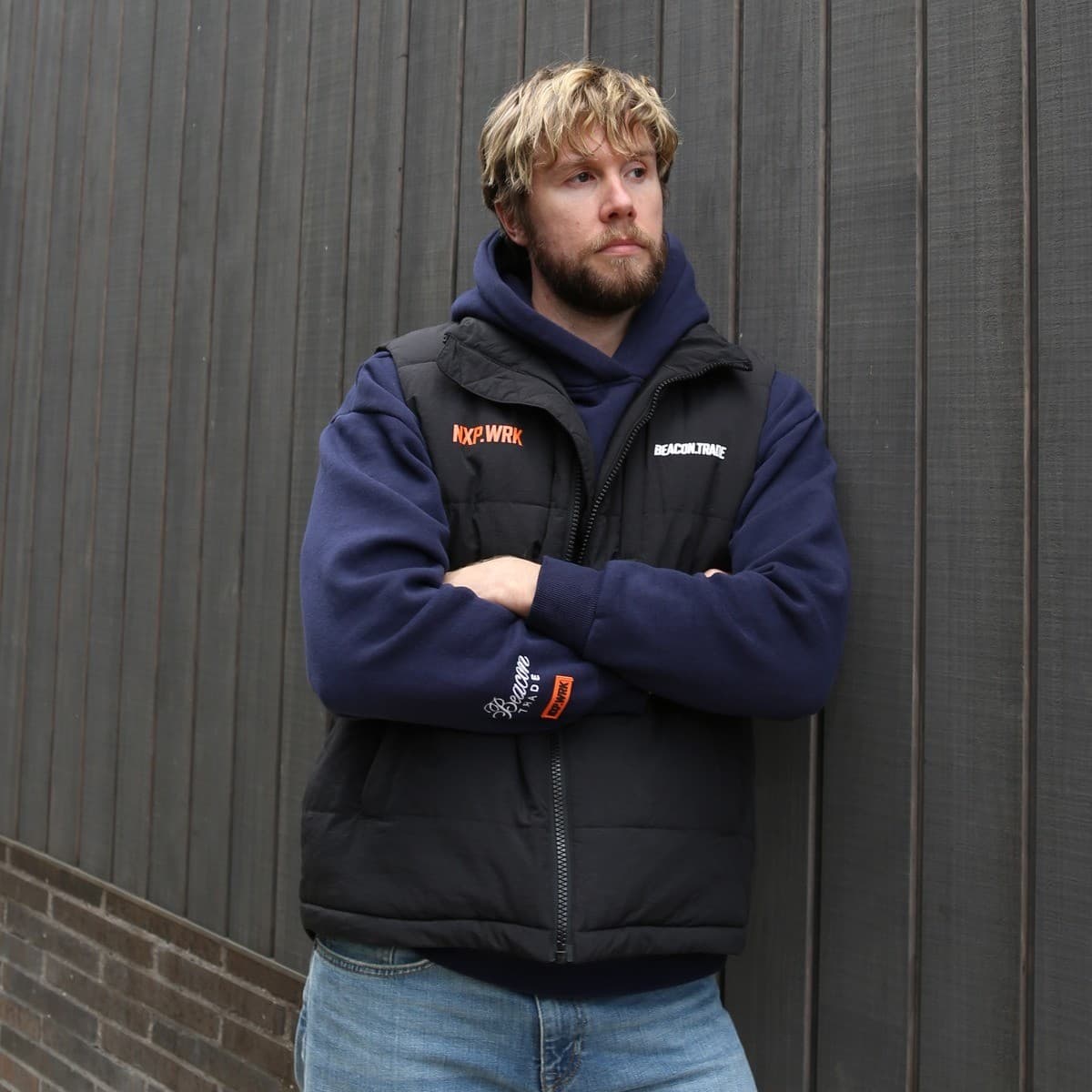 Beacon Trade x NXP Workwear XXL Puffer Vest in Black-img-4