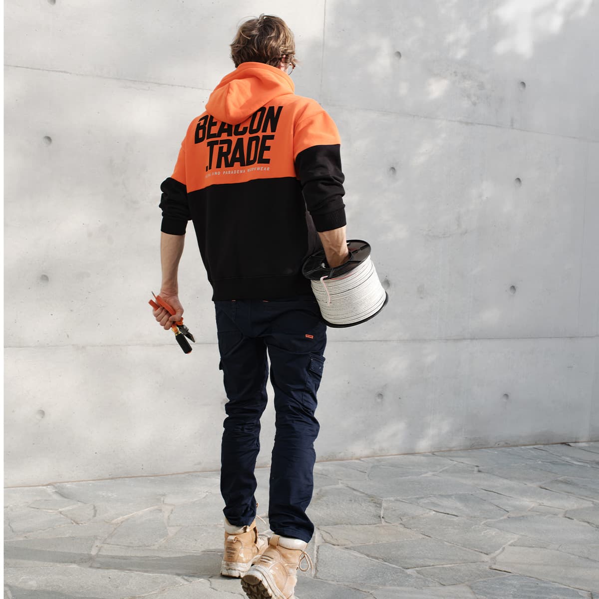 Beacon Trade x NXP Workwear Large High-Vis Hoodie in Orange and Black-img-1
