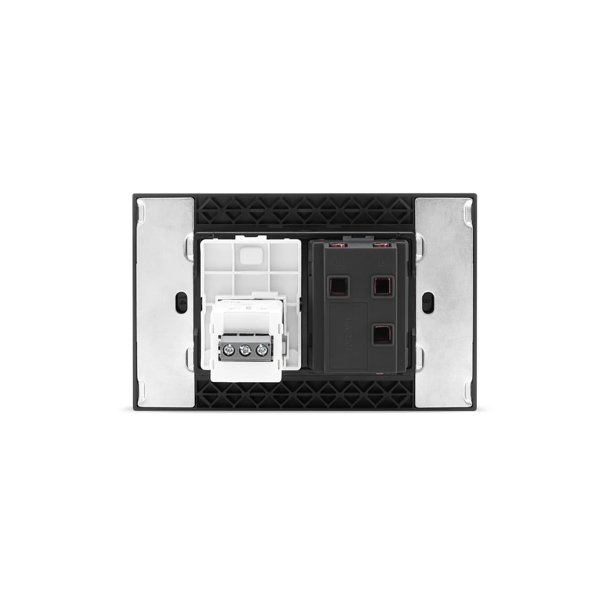 MFL Axis 2 Gang with 1x Switch and 1x Electrical Push Dimmer in Black-img-3