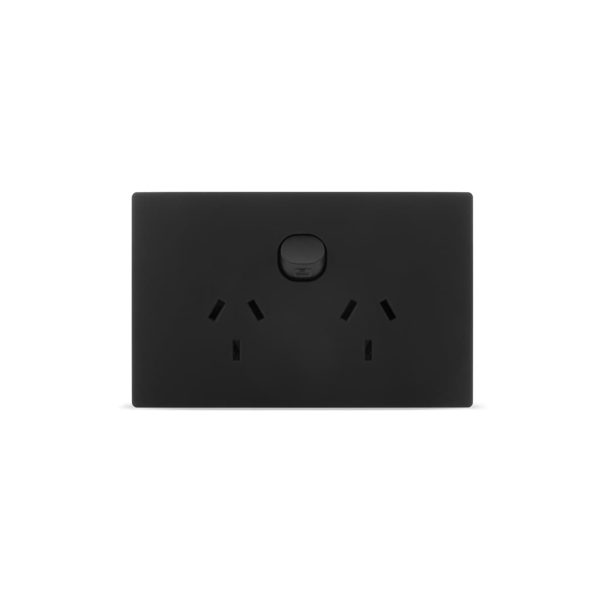 MFL Axis Twin GPO with Extra Switch in Black-img-1