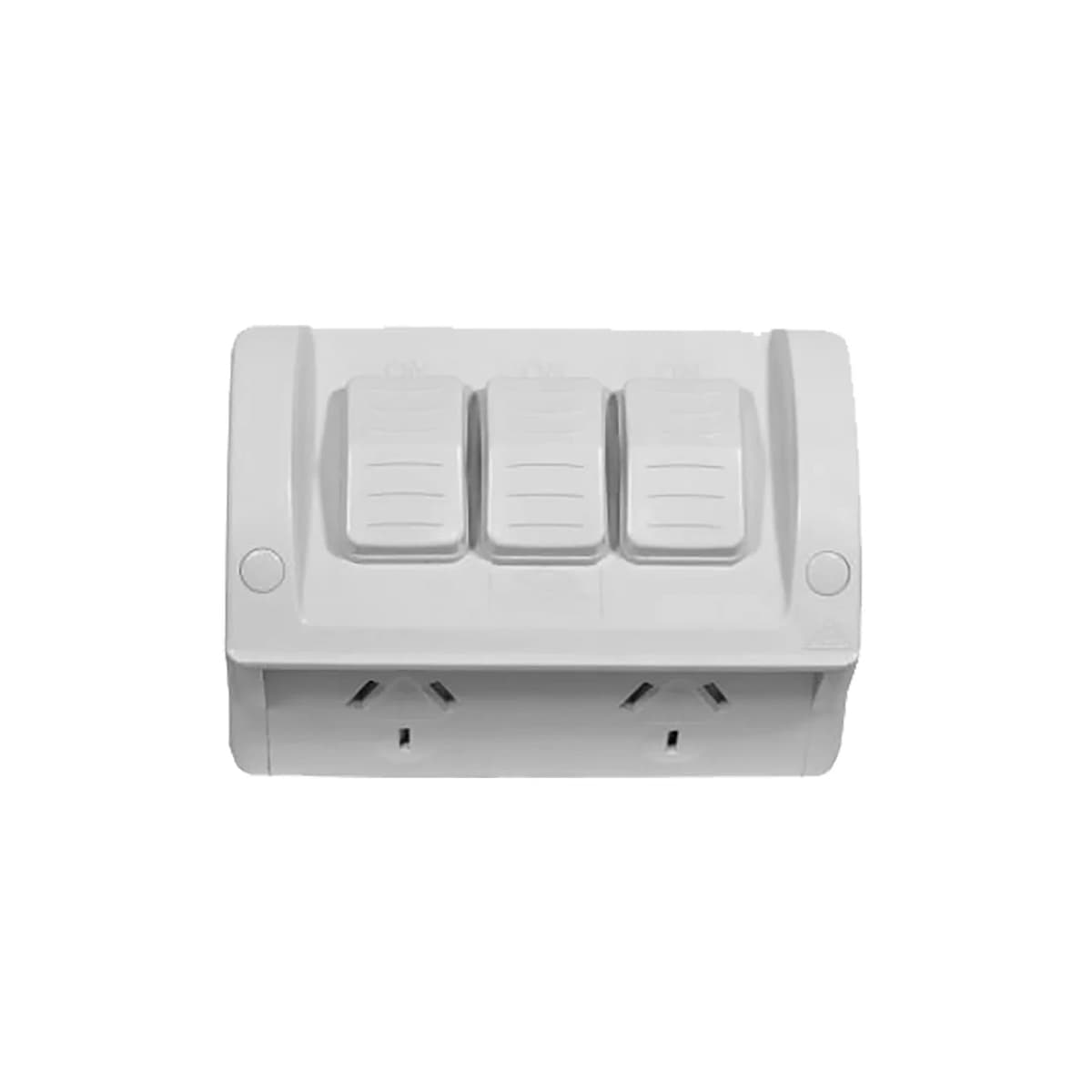 Lucci Power Twin IP54 GPO with Extra Switch in White