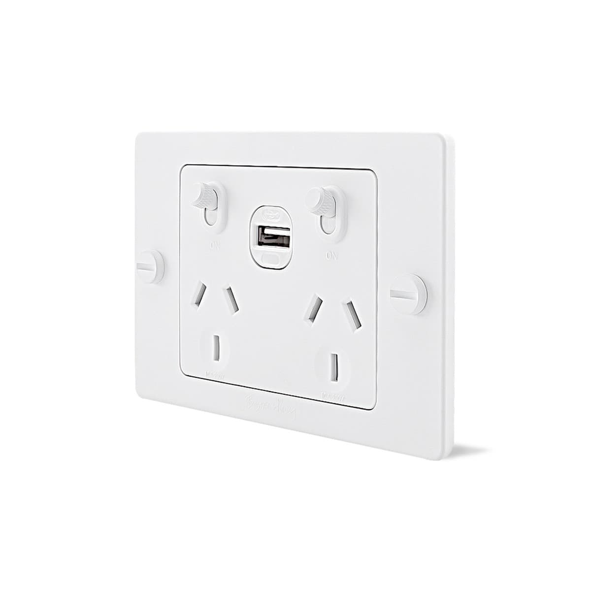 Buster + Punch V2 Double GPO with USB A+C Ports in White-img-3