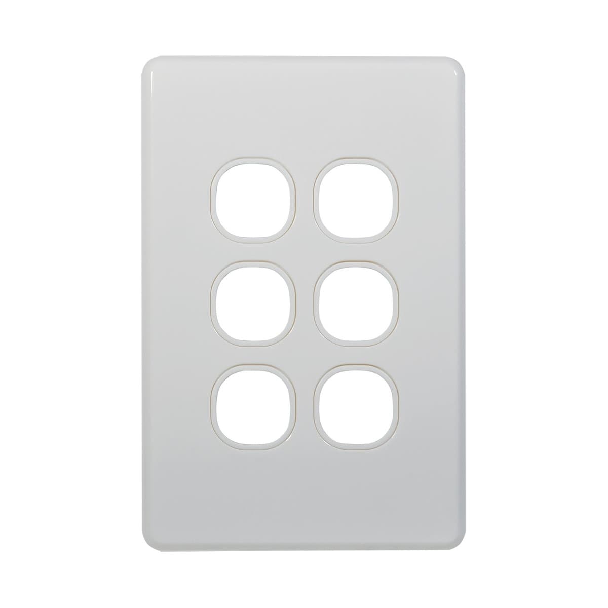 Lucci Power Quantum 6 Gang Plate Only in Matte White-img-1