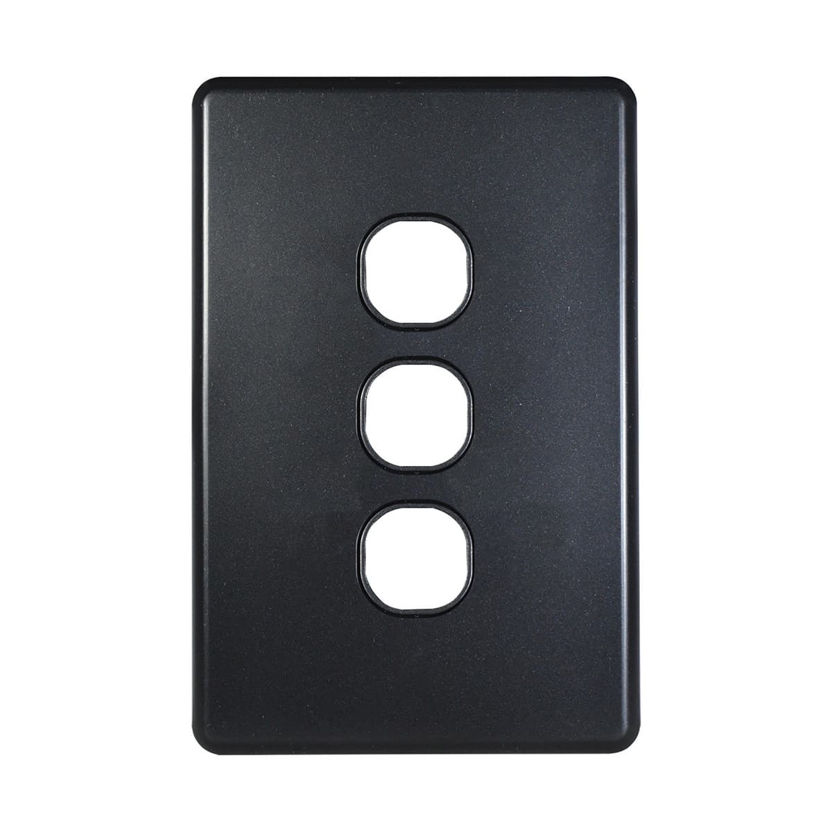 Lucci Power Quantum 3 Gang Plate Only in Matte Black-img-1