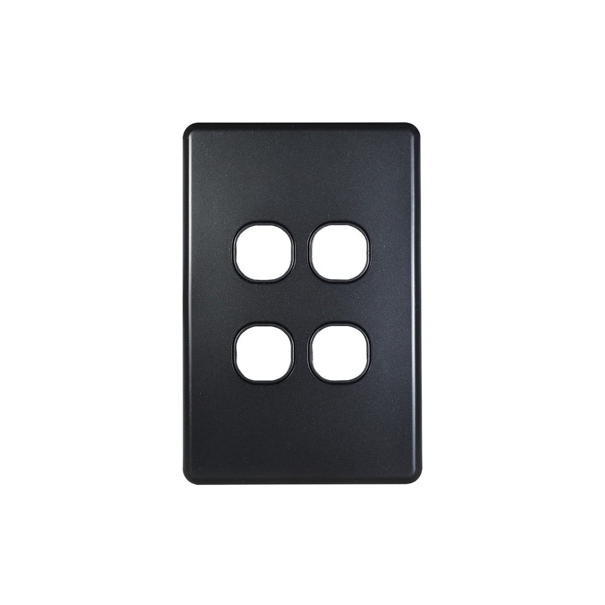 Lucci Power Quantum 4 Gang Plate Only in Matte Black-img-1