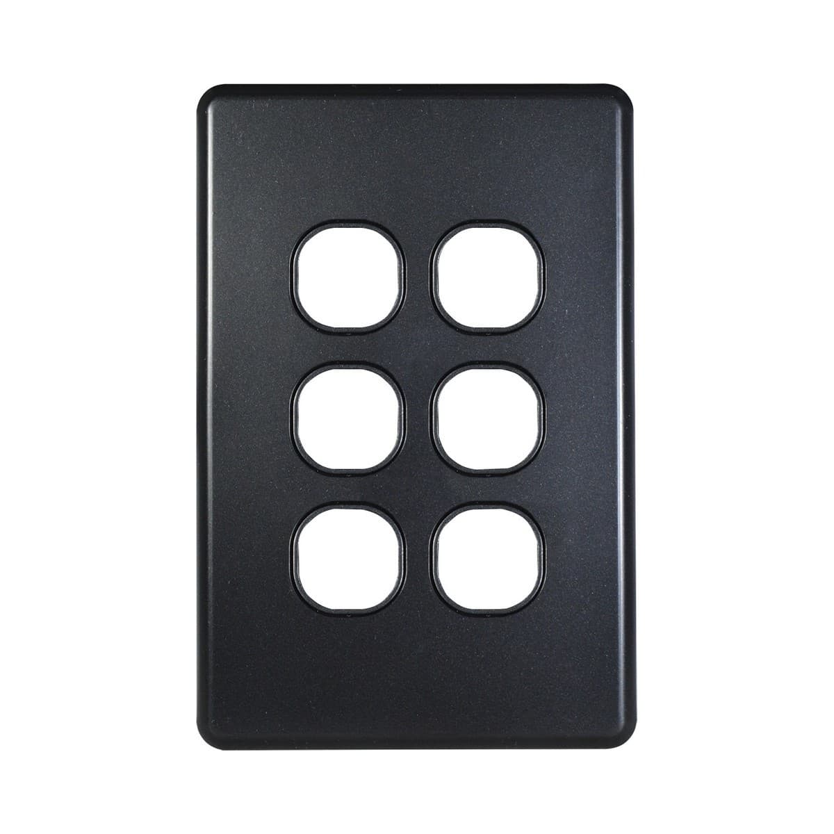 Lucci Power Quantum 6 Gang Plate Only in Matte Black-img-1