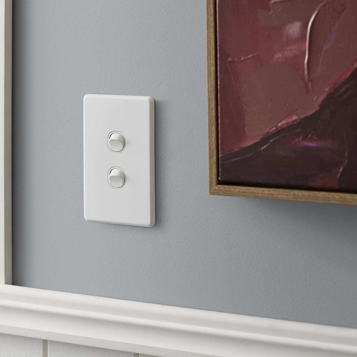 Lucci Power Quantum 2 Gang Switch Only in Matte White