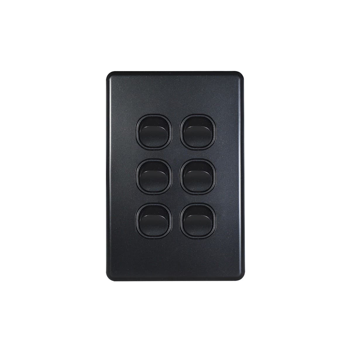 Lucci Power Quantum 6 Gang Switch Only in Matte Black-img-1