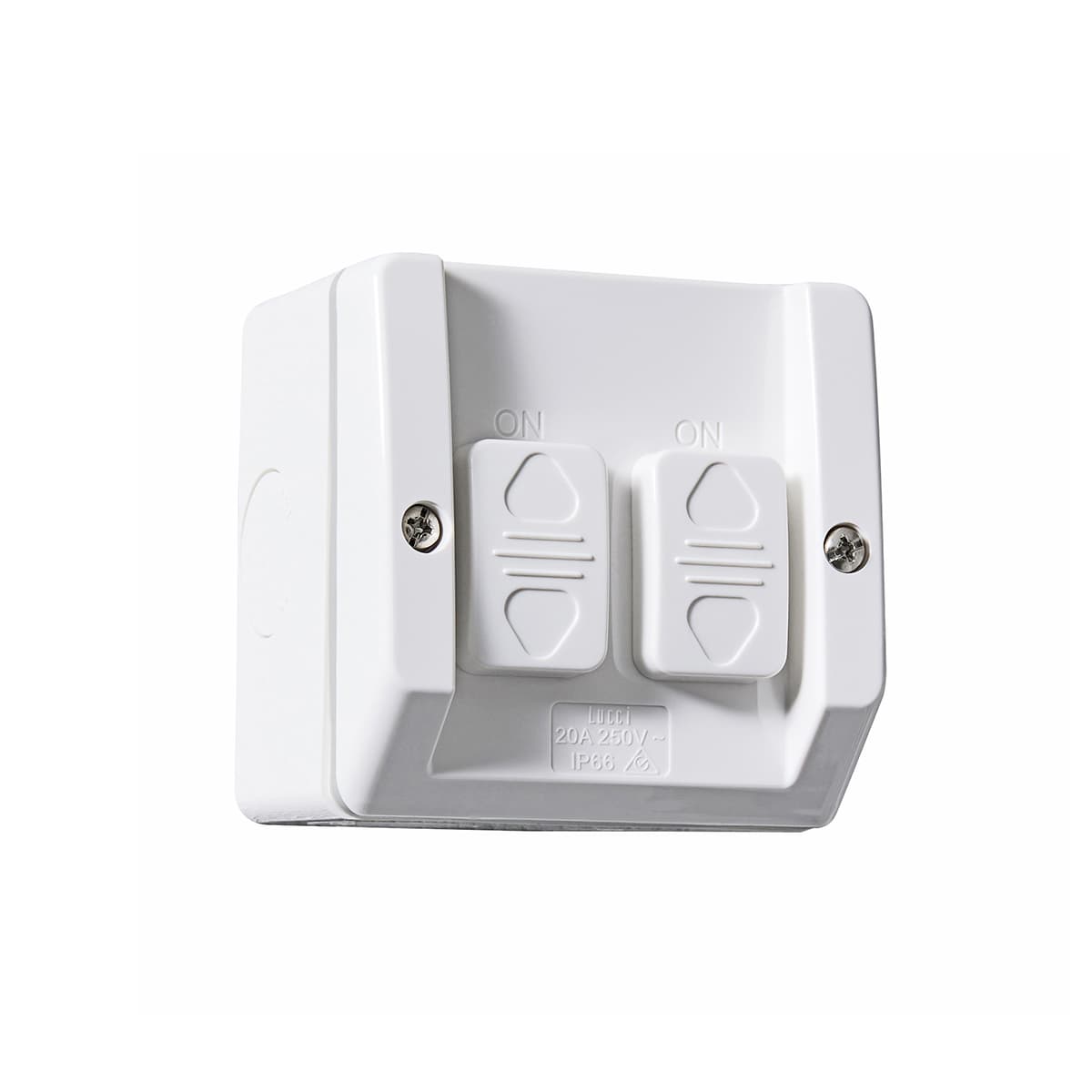 Lucci Power 2 Gang IP56 Switch Only in White-img-1