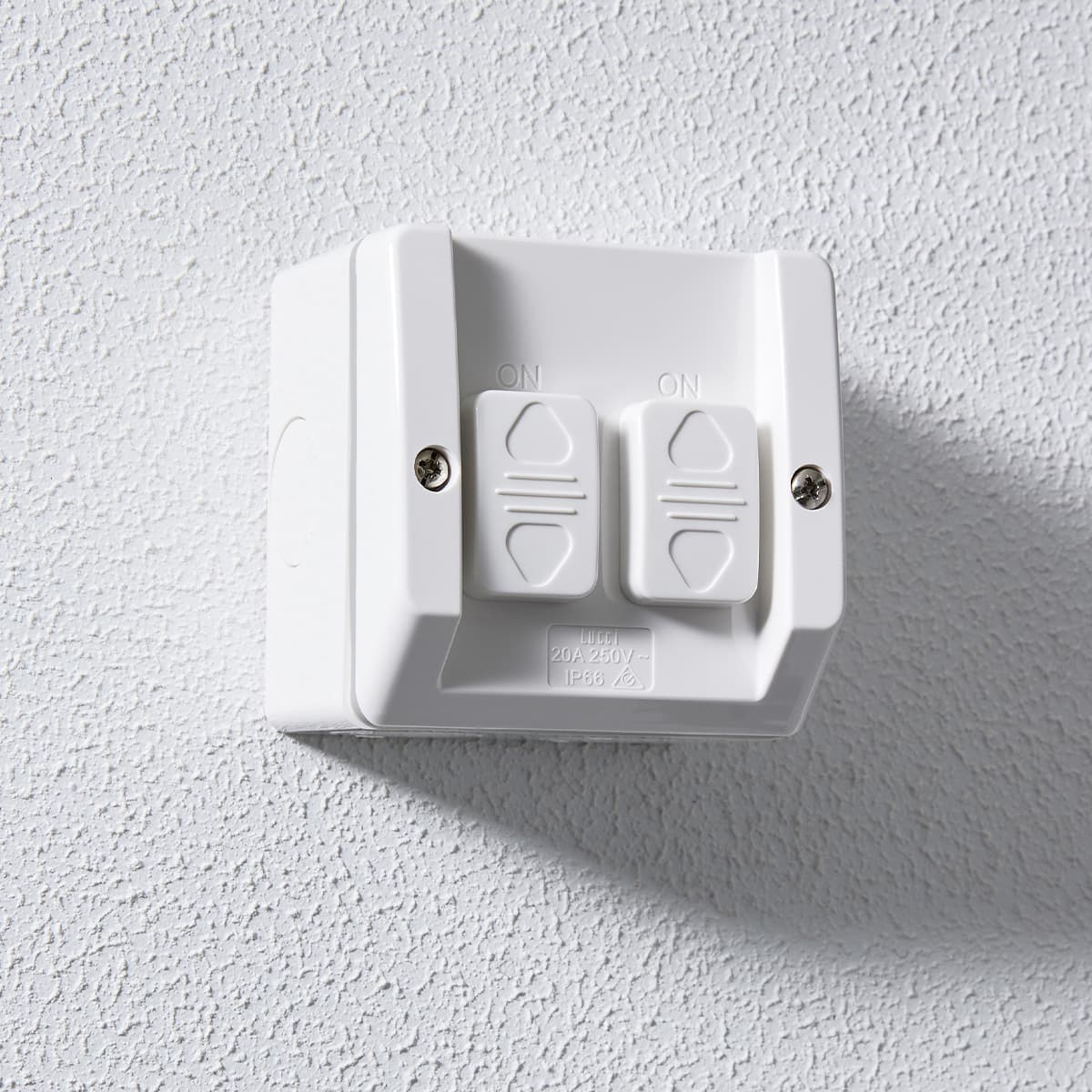 Lucci Power 2 Gang IP56 Switch Only in White-img-2