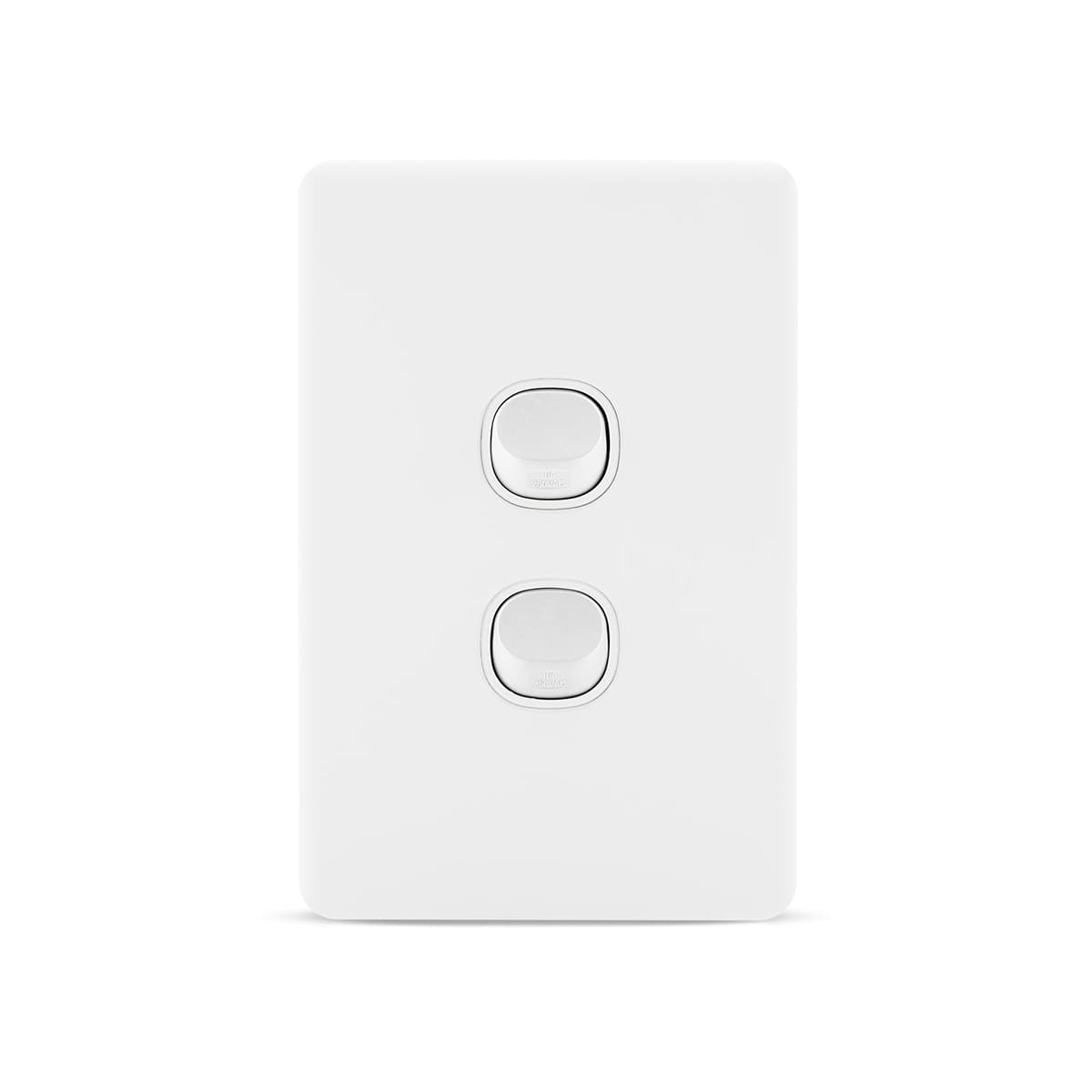 Lucci Power Gravity 2 Gang Switch in Matte White