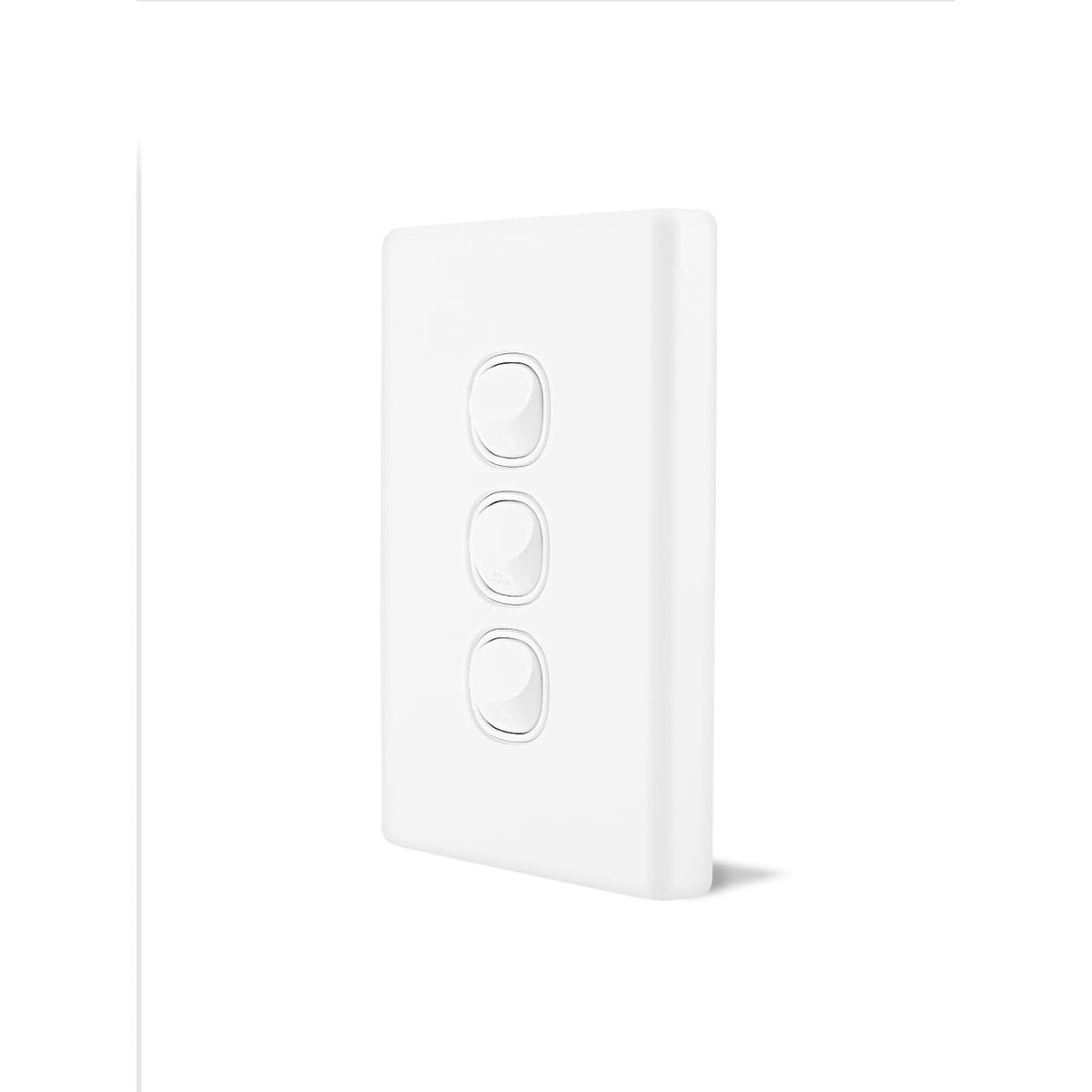 Lucci Power Gravity 3 Gang Switch in Matte White-img-2