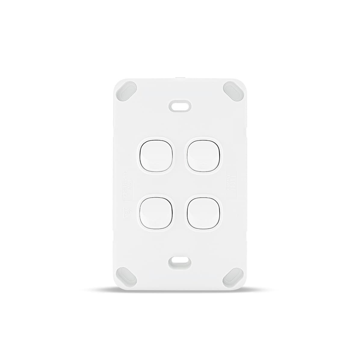 Lucci Power Gravity 4 Gang Switch in Matte White-img-3