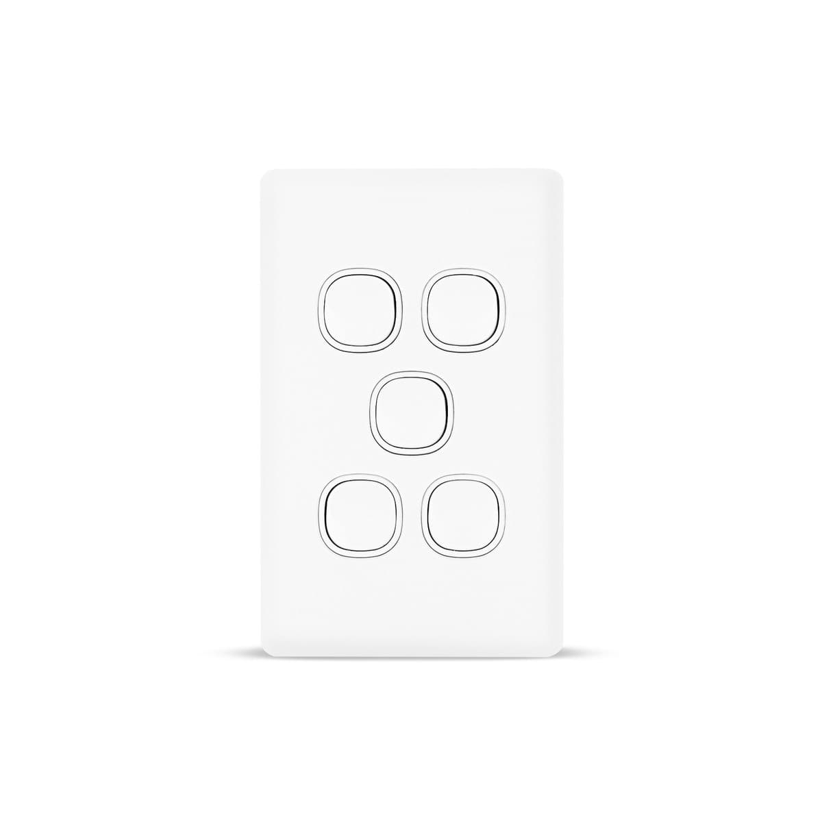 Lucci Power Gravity 5 Gang Switch in Matte White-img-1