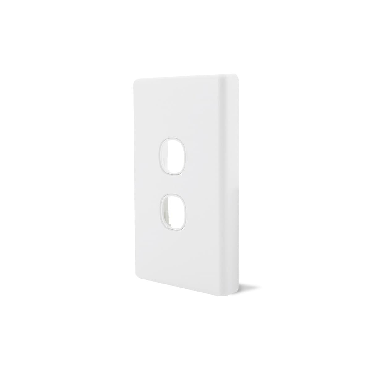 Lucci Power Gravity 2 Gang Plate Only in Matte White