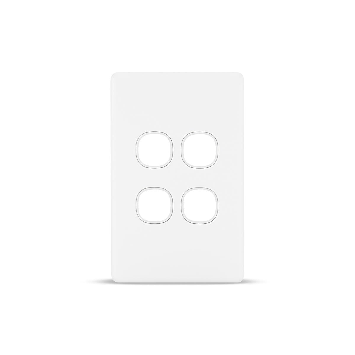 Lucci Power Gravity 4 Gang Plate Only in Matte White-img-1