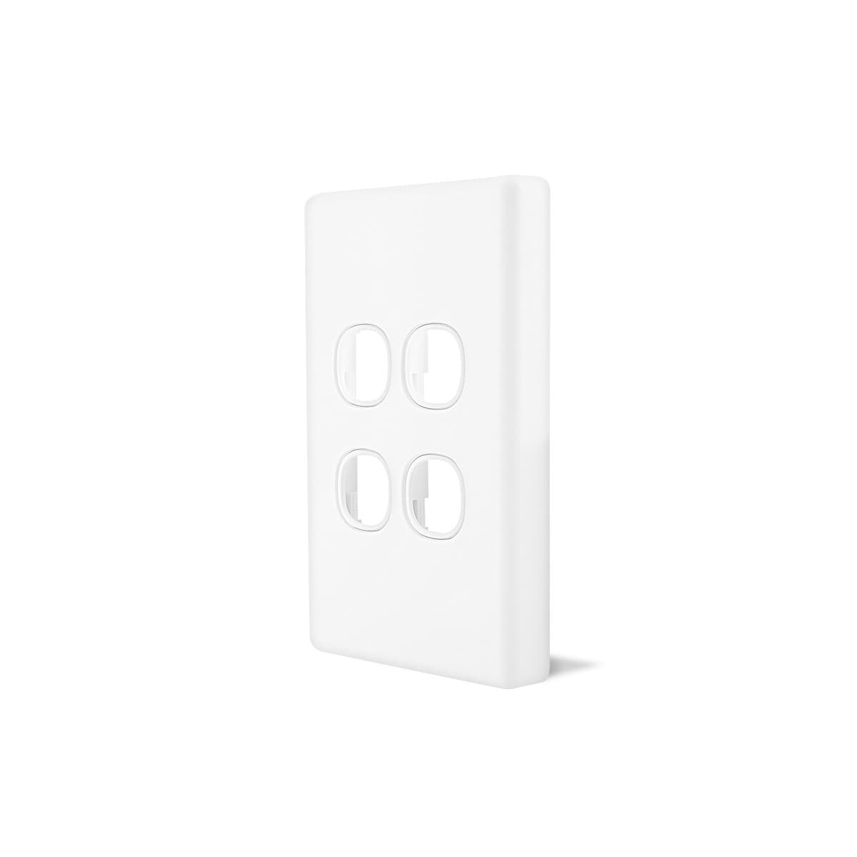 Lucci Power Gravity 4 Gang Plate Only in Matte White-img-2