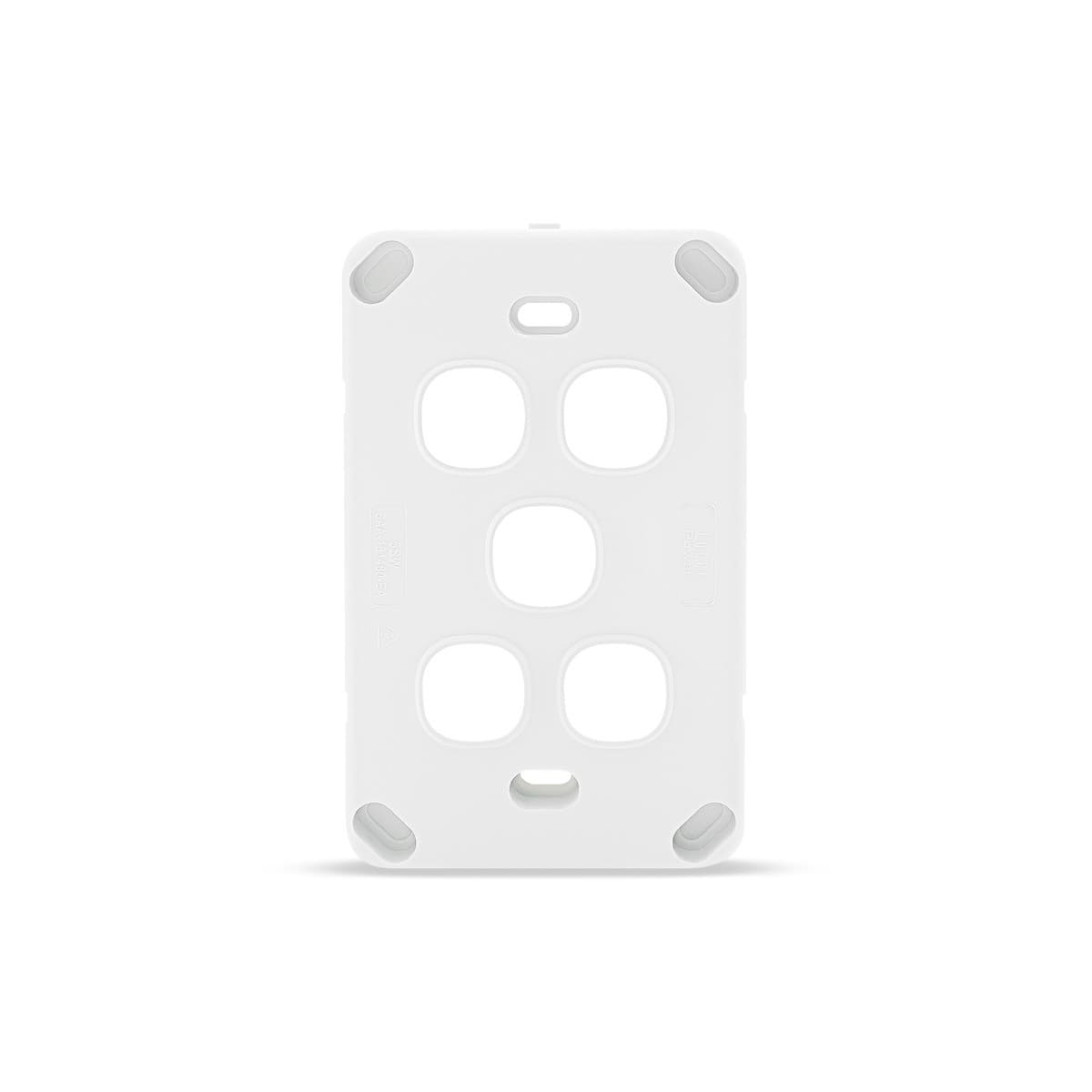 Lucci Power Gravity 5 Gang Plate Only in Matte White-img-4