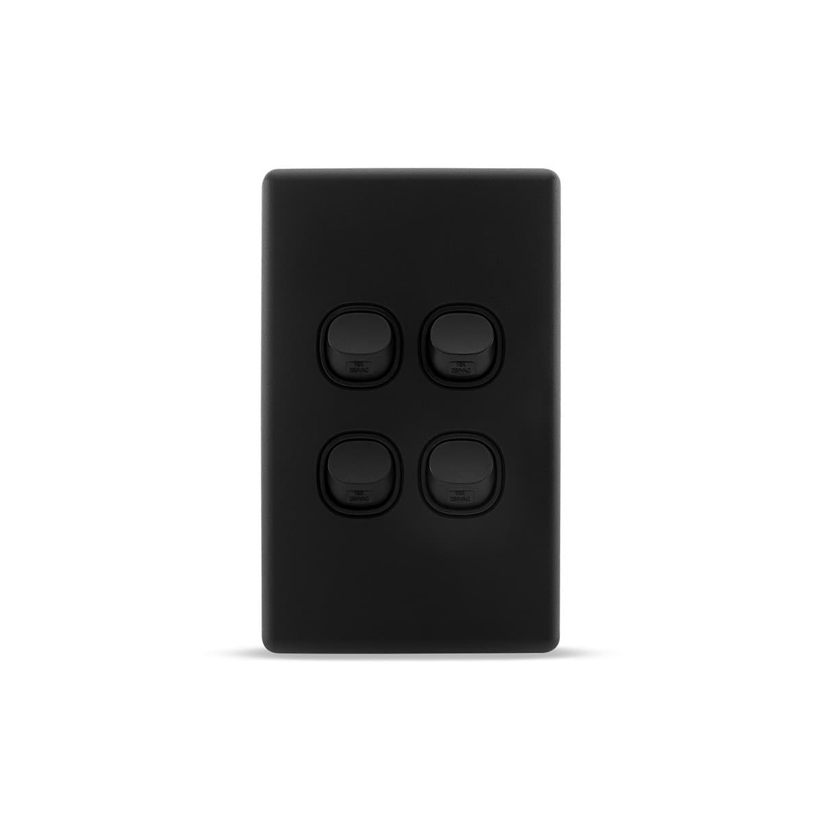 Lucci Power Gravity 4 Gang Switch in Matte Black-img-1
