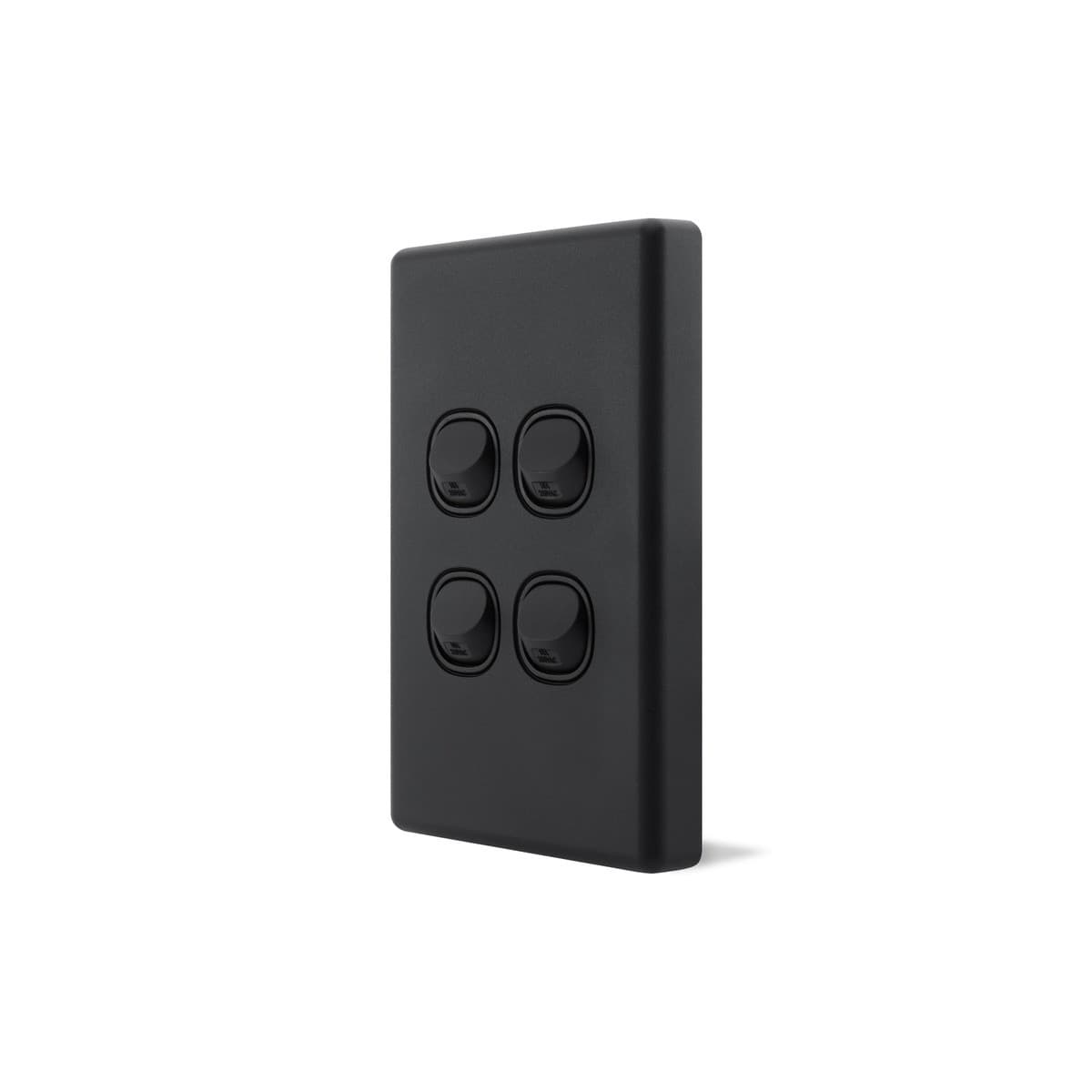 Lucci Power Gravity 4 Gang Switch in Matte Black-img-2
