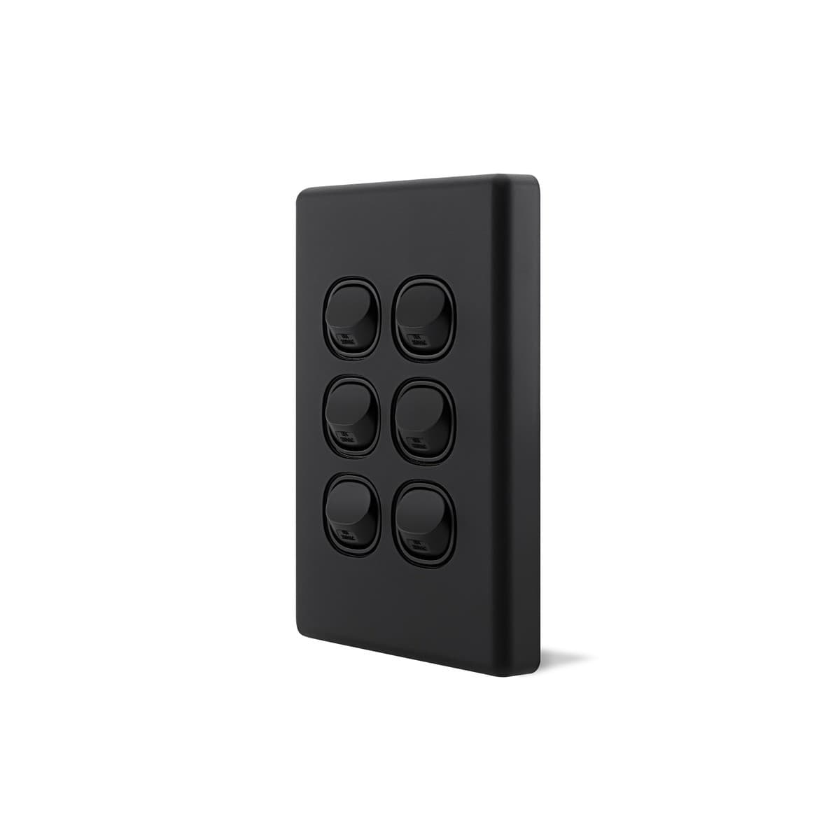 Lucci Power Gravity 6 Gang Switch in Matte Black-img-2
