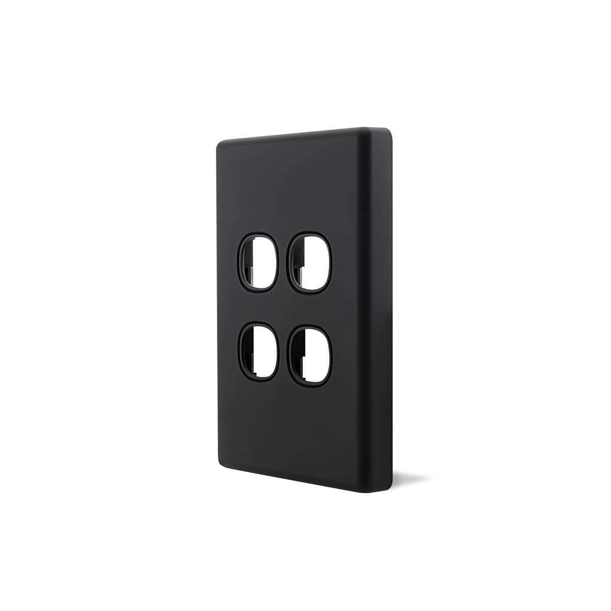 Lucci Power Gravity 4 Gang Plate Only in Matte Black-img-2