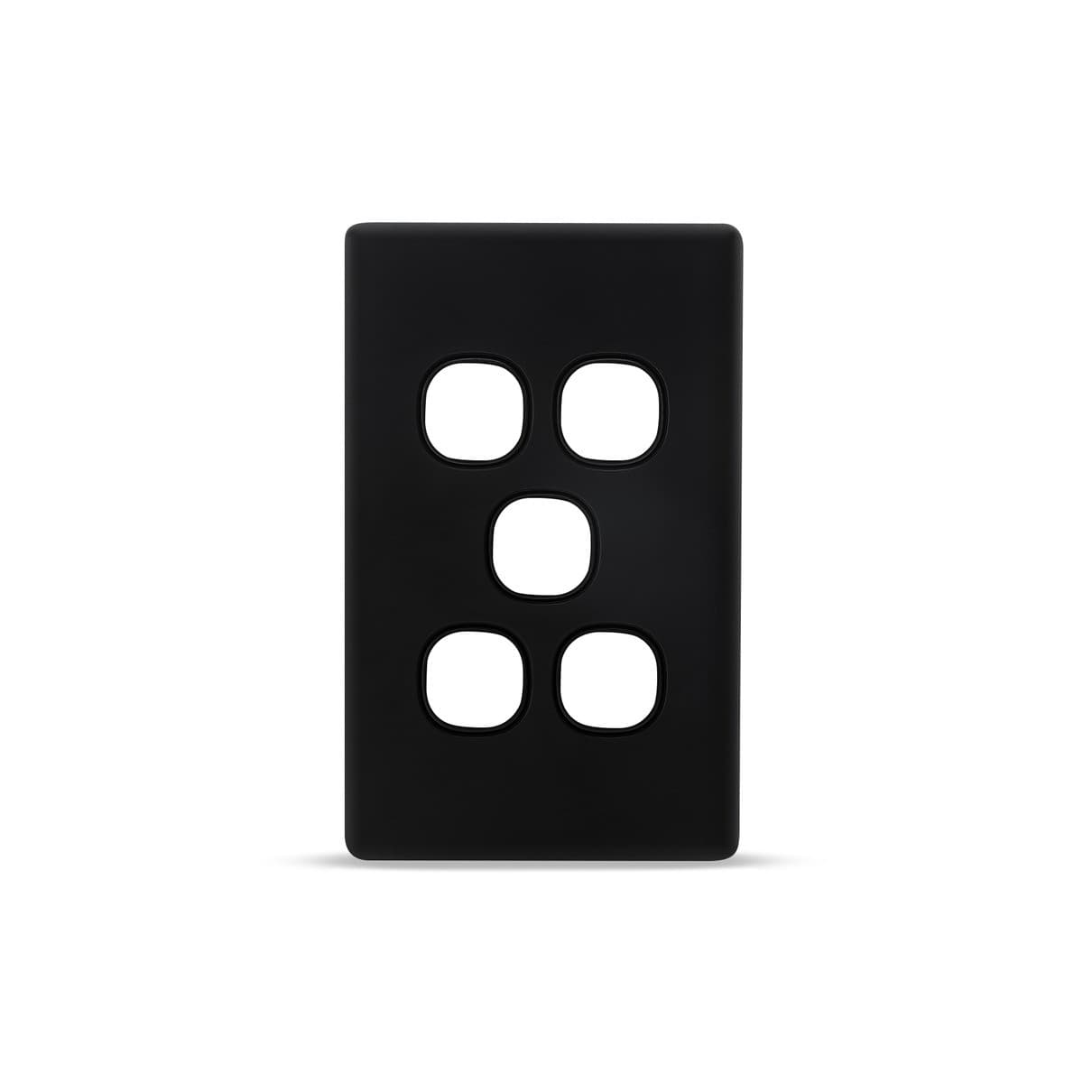 Lucci Power Gravity 5 Gang Plate Only in Matte Black-img-1