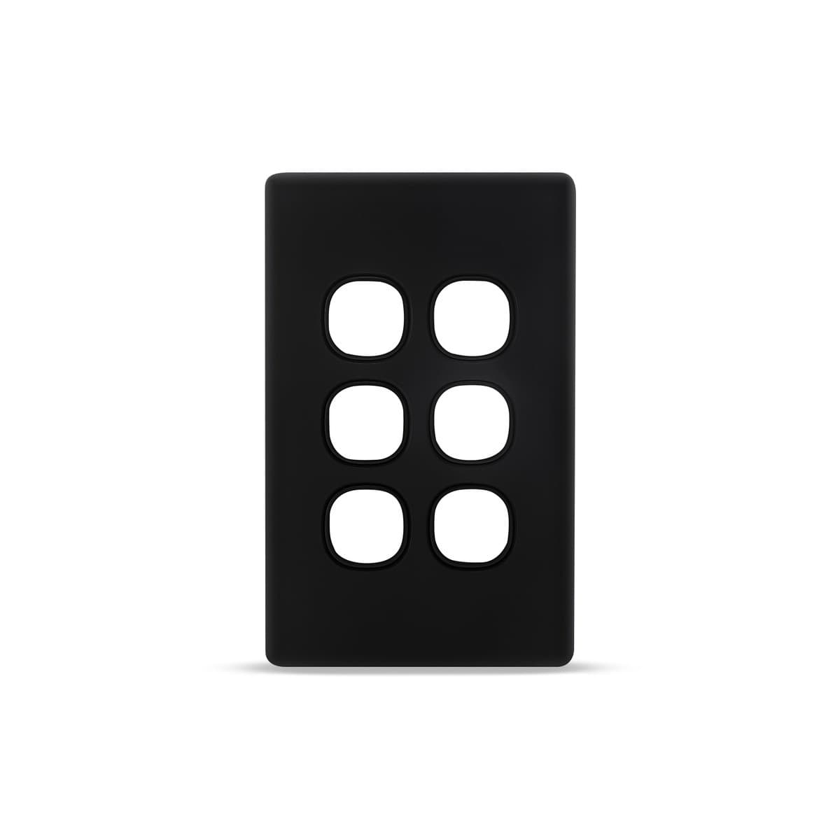 Lucci Power Gravity 6 Gang Plate Only in Matte Black-img-1