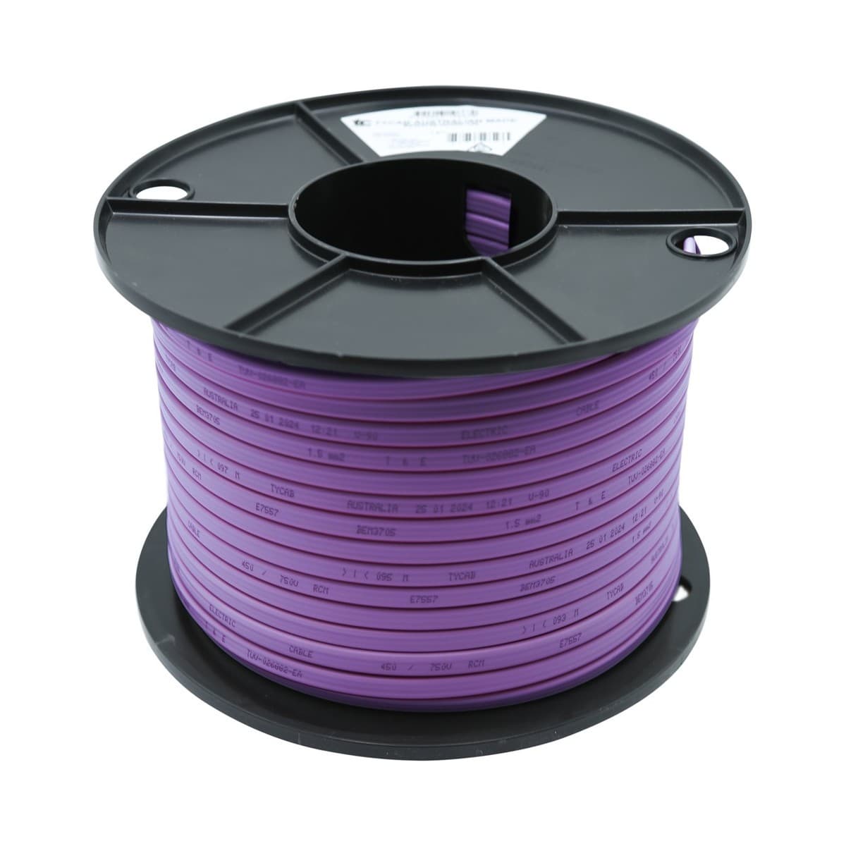 Cable 1.5mm Twin + Earth Purple Non-Migratory PVC 100m Drum-img-1
